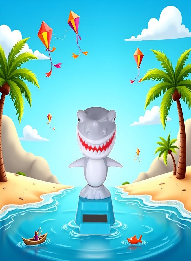 Zhuluck Gray Shark Solar Dancing Solar Powered Dancing in Colorful Shape Flip Flap Animated Bobblehead Dancer Window Sun Catcher Car Dashboard Decor Solar Power Kits - Image 3